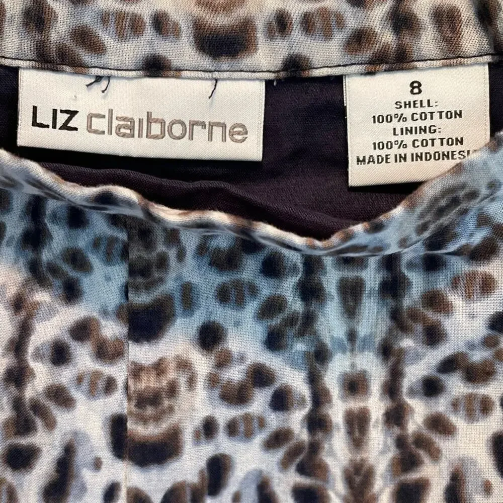 Liz Claiborne Mixed Pattern 100% Cotton MIDI A-Line Skirt size 8 - Picture 5 of 9